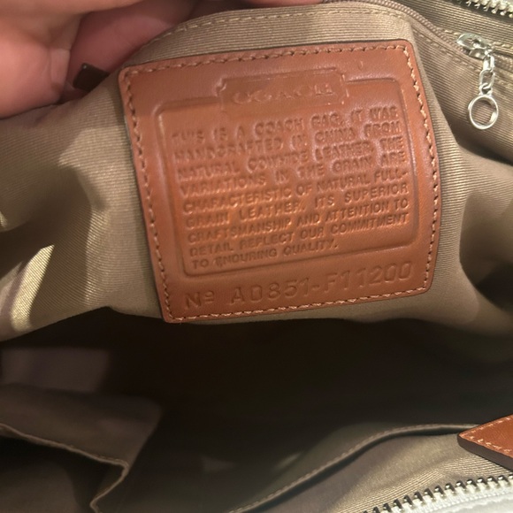 Vintage*COACH-A0851- F 11200 HAMPTON WHITE & BROWN LEATHER HANDBAG PURSE SATCHEL - Picture 5 of 8